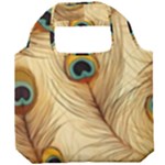 Vintage Peacock Feather Peacock Feather Pattern Background Nature Bird Nature Foldable Grocery Recycle Bag