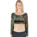 Flowers Trees Forest Mystical Forest Nature Background Landscape Long Sleeve Crop Top
