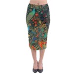 Flowers Trees Forest Mystical Forest Nature Background Landscape Midi Pencil Skirt