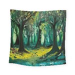 Trees Forest Mystical Forest Nature Junk Journal Landscape Nature Square Tapestry (Small)