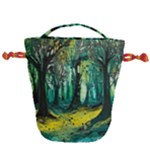 Trees Forest Mystical Forest Nature Junk Journal Landscape Nature Drawstring Bucket Bag