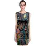 Trees Forest Mystical Forest Nature Junk Journal Landscape Classic Sleeveless Midi Dress