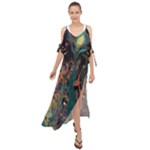 Trees Forest Mystical Forest Nature Junk Journal Landscape Maxi Chiffon Cover Up Dress