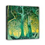 Trees Forest Mystical Forest Nature Junk Journal Scrapbooking Background Landscape Mini Canvas 6  x 6  (Stretched)