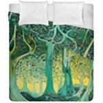 Trees Forest Mystical Forest Nature Junk Journal Scrapbooking Background Landscape Duvet Cover Double Side (California King Size)
