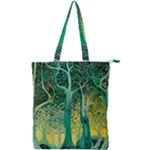 Trees Forest Mystical Forest Nature Junk Journal Scrapbooking Background Landscape Double Zip Up Tote Bag