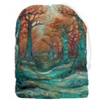 Trees Tree Forest Mystical Forest Nature Junk Journal Scrapbooking Landscape Nature Drawstring Pouch (3XL)