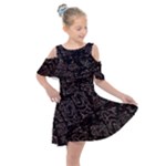 FusionVibrance Abstract Design Kids  Shoulder Cutout Chiffon Dress