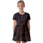 FusionVibrance Abstract Design Kids  Short Sleeve Pinafore Style Dress