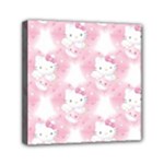 Hello Kitty Pattern, Hello Kitty, Child, White, Cat, Pink, Animal Mini Canvas 6  x 6  (Stretched)