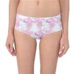 Hello Kitty Pattern, Hello Kitty, Child, White, Cat, Pink, Animal Mid-Waist Bikini Bottoms
