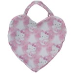 Hello Kitty Pattern, Hello Kitty, Child, White, Cat, Pink, Animal Giant Heart Shaped Tote
