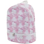 Hello Kitty Pattern, Hello Kitty, Child, White, Cat, Pink, Animal Zip Bottom Backpack
