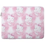 Hello Kitty Pattern, Hello Kitty, Child, White, Cat, Pink, Animal 17  Vertical Laptop Sleeve Case With Pocket
