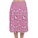 Hello Kitty Pattern, Hello Kitty, Child Velvet Flared Midi Skirt