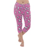 Hello Kitty Pattern, Hello Kitty, Child Lightweight Velour Capri Yoga Leggings