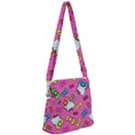 Hello Kitty, Cute, Pattern Zipper Messenger Bag