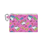 Hello Kitty, Cute, Pattern Canvas Cosmetic Bag (Small)