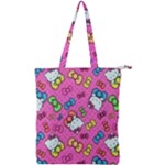 Hello Kitty, Cute, Pattern Double Zip Up Tote Bag