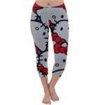 Hello Kitty, Pattern, Red Capri Winter Leggings 