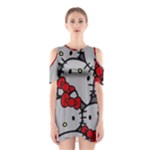 Hello Kitty, Pattern, Red Shoulder Cutout One Piece Dress