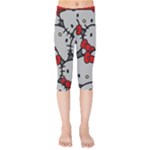 Hello Kitty, Pattern, Red Kids  Capri Leggings 