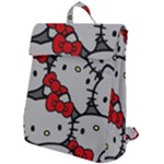 Hello Kitty, Pattern, Red Flap Top Backpack