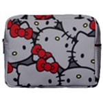 Hello Kitty, Pattern, Red Make Up Pouch (Large)