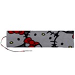 Hello Kitty, Pattern, Red Roll Up Canvas Pencil Holder (L)