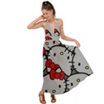 Hello Kitty, Pattern, Red Backless Maxi Beach Dress