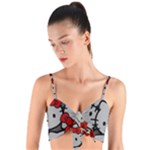 Hello Kitty, Pattern, Red Woven Tie Front Bralet