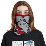 Hello Kitty, Pattern, Red Face Covering Bandana (Two Sides)