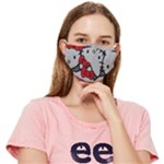 Hello Kitty, Pattern, Red Fitted Cloth Face Mask (Adult)