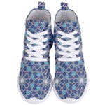 Islamic Ornament Texture, Texture With Stars, Blue Ornament Texture Women s Lightweight High Top Sneakers