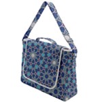 Islamic Ornament Texture, Texture With Stars, Blue Ornament Texture Box Up Messenger Bag