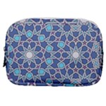 Islamic Ornament Texture, Texture With Stars, Blue Ornament Texture Make Up Pouch (Small)