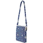 Islamic Ornament Texture, Texture With Stars, Blue Ornament Texture Multi Function Travel Bag