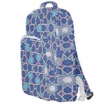 Islamic Ornament Texture, Texture With Stars, Blue Ornament Texture Double Compartment Backpack