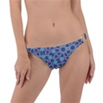 Islamic Ornament Texture, Texture With Stars, Blue Ornament Texture Ring Detail Bikini Bottoms