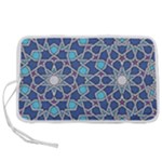 Islamic Ornament Texture, Texture With Stars, Blue Ornament Texture Pen Storage Case (L)