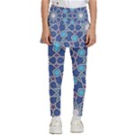 Islamic Ornament Texture, Texture With Stars, Blue Ornament Texture Kids  Skirted Pants