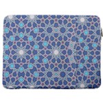 Islamic Ornament Texture, Texture With Stars, Blue Ornament Texture 17  Vertical Laptop Sleeve Case With Pocket