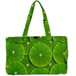Lime Textures Macro, Tropical Fruits, Citrus Fruits, Green Lemon Texture Canvas Work Bag