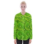Lime Textures Macro, Tropical Fruits, Citrus Fruits, Green Lemon Texture Womens Long Sleeve Shirt