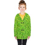 Lime Textures Macro, Tropical Fruits, Citrus Fruits, Green Lemon Texture Kids  Double Breasted Button Coat