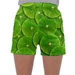 Lime Textures Macro, Tropical Fruits, Citrus Fruits, Green Lemon Texture Sleepwear Shorts