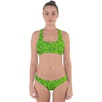 Lime Textures Macro, Tropical Fruits, Citrus Fruits, Green Lemon Texture Cross Back Hipster Bikini Set