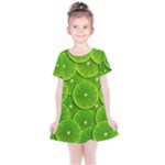 Lime Textures Macro, Tropical Fruits, Citrus Fruits, Green Lemon Texture Kids  Simple Cotton Dress