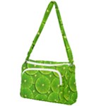 Lime Textures Macro, Tropical Fruits, Citrus Fruits, Green Lemon Texture Front Pocket Crossbody Bag