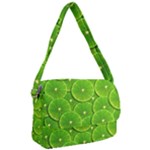Lime Textures Macro, Tropical Fruits, Citrus Fruits, Green Lemon Texture Courier Bag